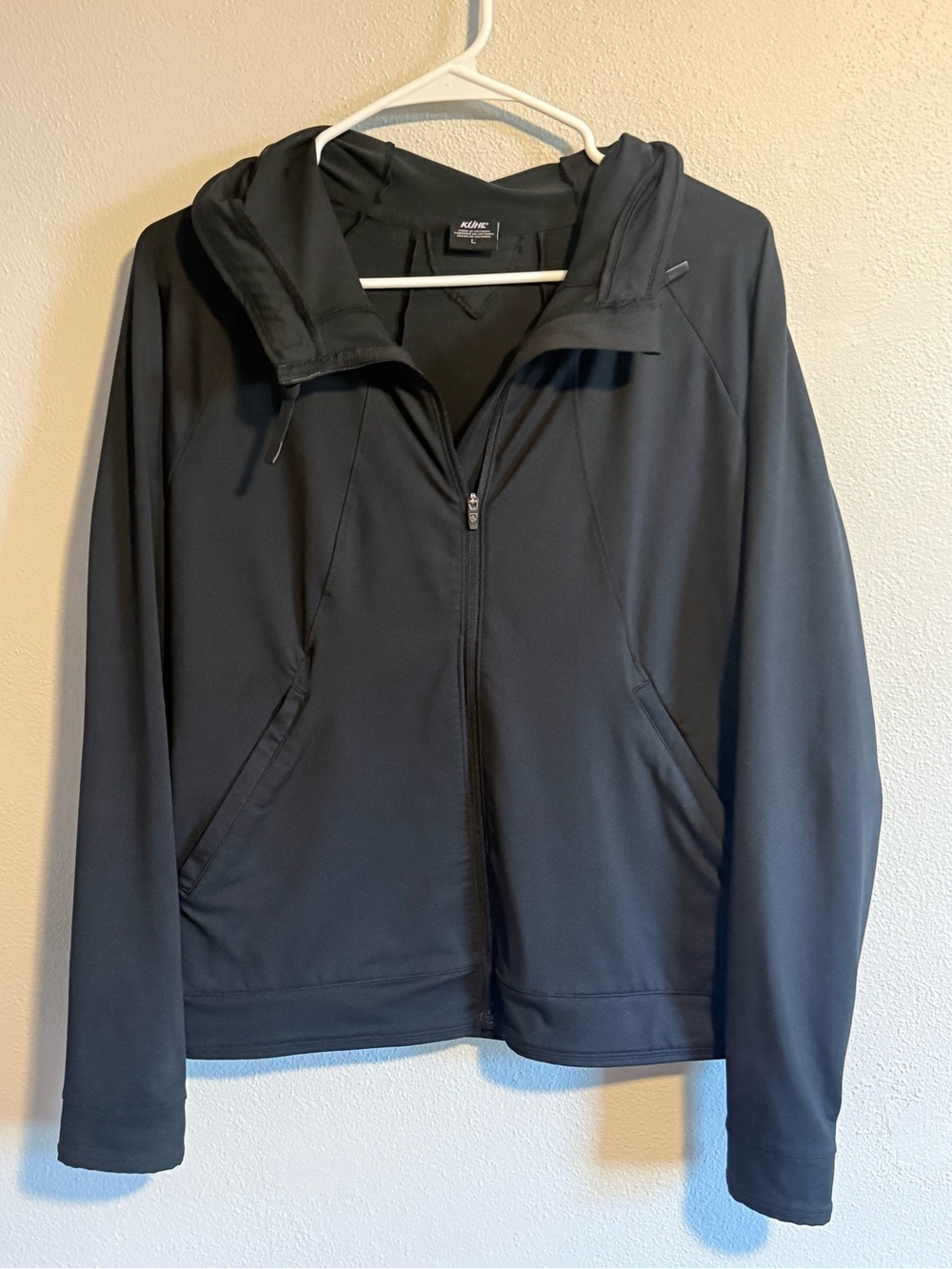 Kuhl Basic Black Athleisure Zip Up Lightweight Sweatshirt Women’s Size Large